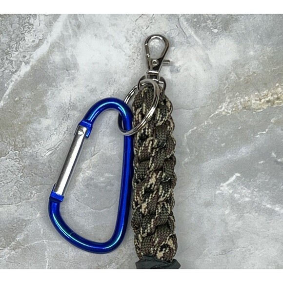 Paracord Braided Keychain Carabiner Key Ring Green Handmade Macrame Swivel Clasp - Picture 3 of 11